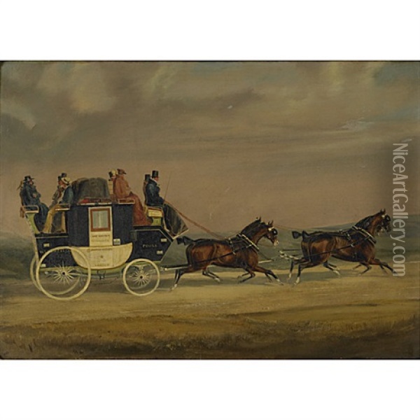 Southampton To London Coach Oil Painting - Charles Cooper Henderson