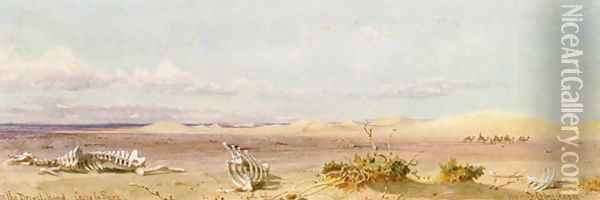 Sand Hills in the Desert Cairo Suez Oil Painting - Carl Haag