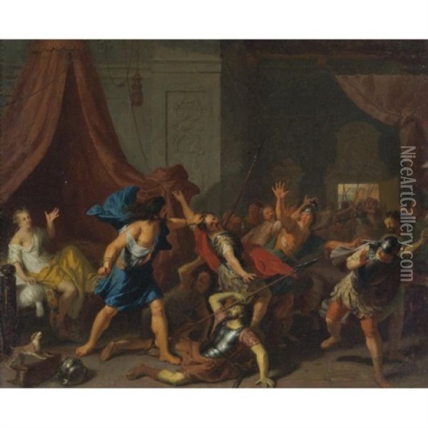 Samson And Deliah Oil Painting - Gerard Hoet the Elder