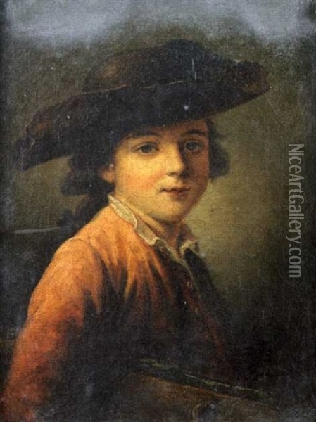 Portrait D'enfant Au Chapeau Oil Painting - Francois Hubert Drouais