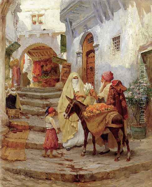 The Orange Seller Oil Painting - Frederick Arthur Bridgman