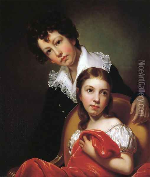 Michael Angelo and Emma Clara Peale 1826 Oil Painting - Rembrandt Peale