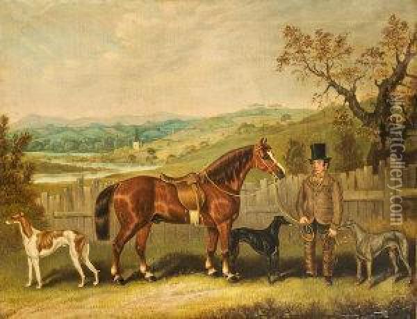 Group With Man And Horse Oil Painting - Samuel Spode
