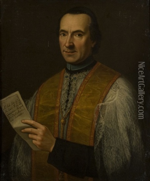 Ritratto Di Giannantonio Marzocchi, Parroco Di Santa Maria Delle Muratelle A Roma Oil Painting - Giovanni Battista Rossi