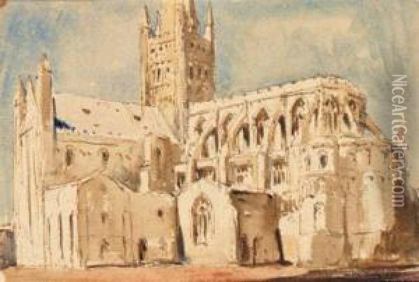 Norwich Cathedral Oil Painting - Harry Morley