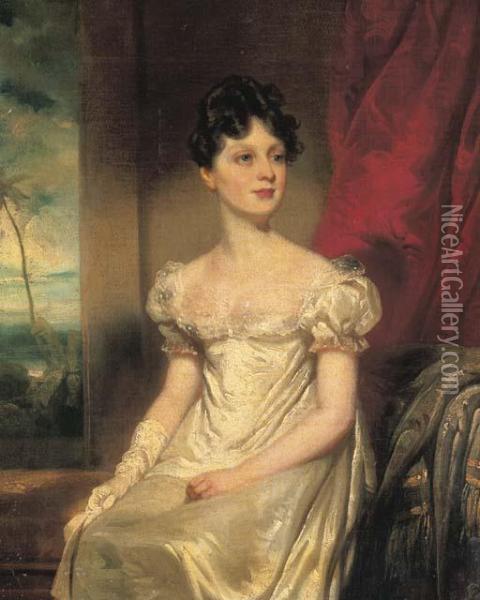 Portrait Of Lady Jane Bruce Oil Painting - George Chinnery