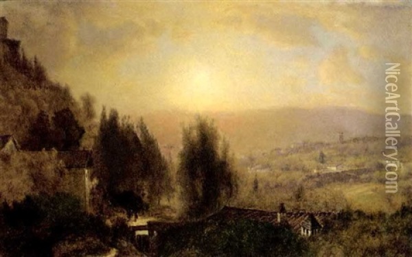 In The Italian Hills Oil Painting - George Inness