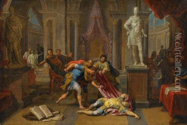 The Death Of Caesar Oil Painting - Victor Honore Janssens