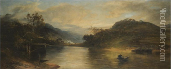 Inverarnon, Head Of Loch Lomond Oil Painting - George Harvey