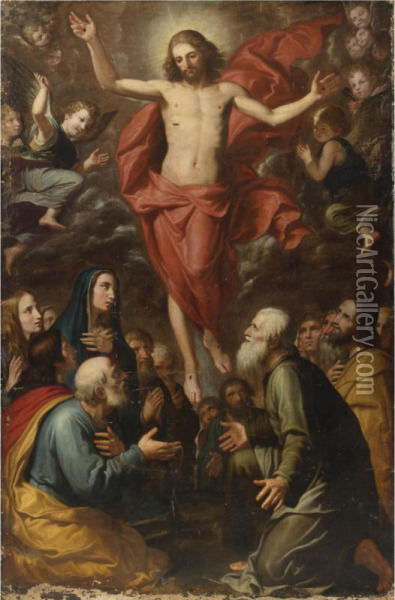 The Ascension Oil Painting - Giovanni Bernardino Azzolino