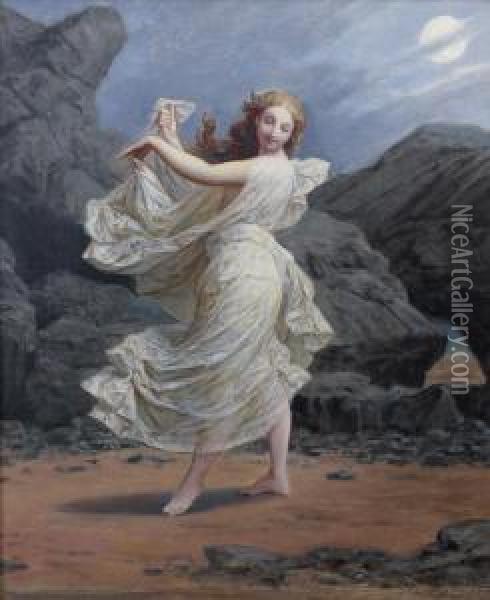 Danseuse Au Clair De Lune, Esquisse Oil Painting - Henri Pierre Picou