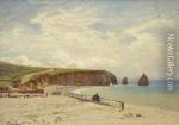 Isle Of Wight - An Der Freshwater Bay Oil Painting - Ernst Carl Eugen Koerner