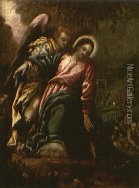 Jesus Im Garten Des Olberges Oil Painting - Pietro Mera