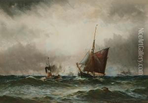 Off To The Fishing Grounds Oil Painting - William Thomas Nicholas Boyce