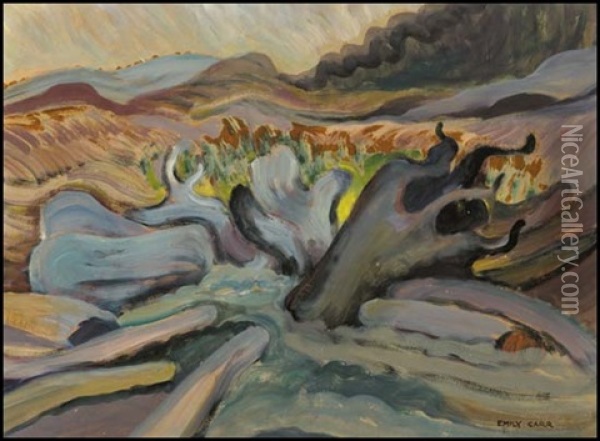 Beyond High Tide Oil Painting - Emily Carr