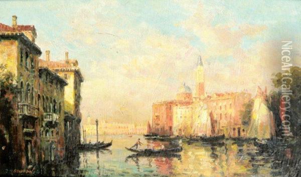 Canal A Venise Oil Painting - Charles Marie Bouton