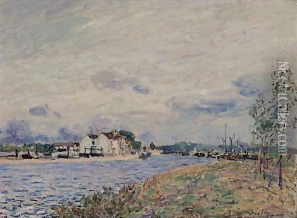 L'Embouchure Du Loing A Saint-Mammes Oil Painting - Alfred Sisley