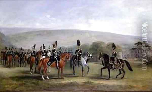 B Troop of the 2nd West Yorkshire Yeomanry Cavalry Oil Painting - John Snr Ferneley