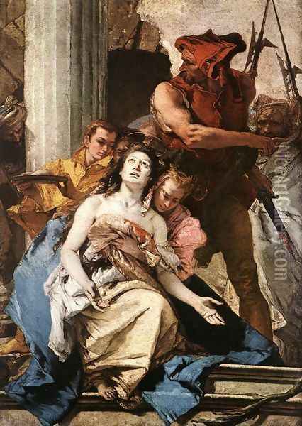 The Martyrdom of St Agatha c. 1756 Oil Painting - Giovanni Battista Tiepolo