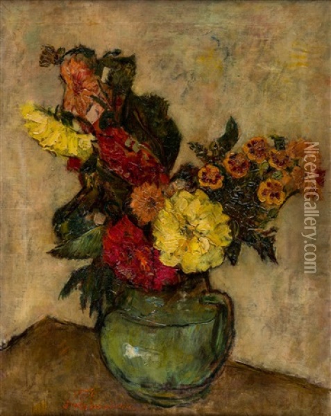 Autumn Flowers Oil Painting - Simkha Simkhovitch