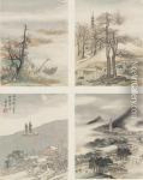 Scenery Of The Four Seasons Oil Painting - Zhang Hong