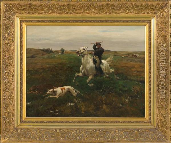 Crosscountry Horseride Oil Painting - Alfred Wierusz-Kowalski