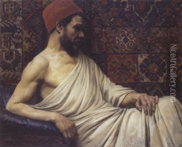 Apres Le Hammam Oil Painting - Gustave Clarence Rodolphe Boulanger