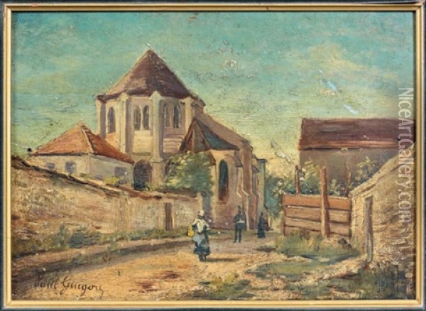 Scene De Village Provencal Oil Painting - Paul Camille Guigou