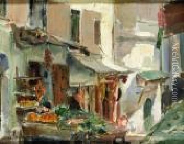 La Rue Sidi Abdallah Dans La Casbah Oil Painting - Georges Antoine Rochegrosse