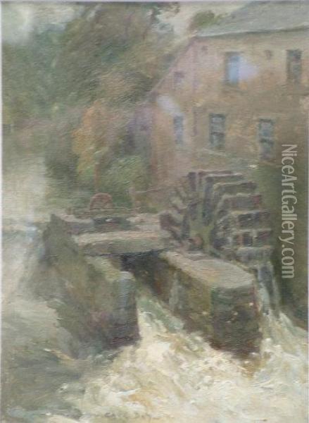 The Water Mill. Oil Painting - William Cave Day