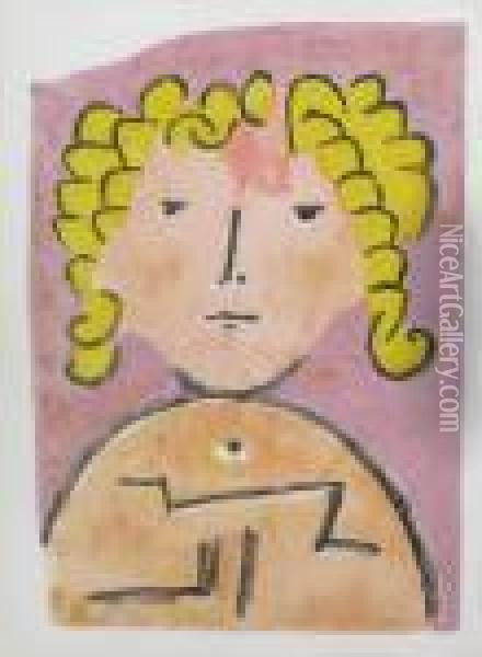 Child Head Oil Painting - Paul Klee