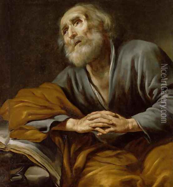 St. Peter Repentant Oil Painting - Claude Vignon