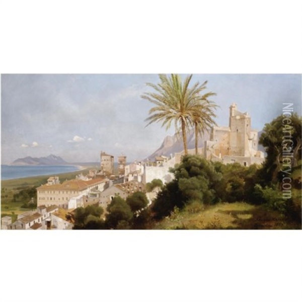 Terracina Oil Painting - Edmund Kanoldt