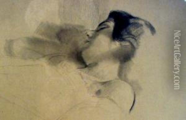 Sleep Oil Painting - Franz Wiegele