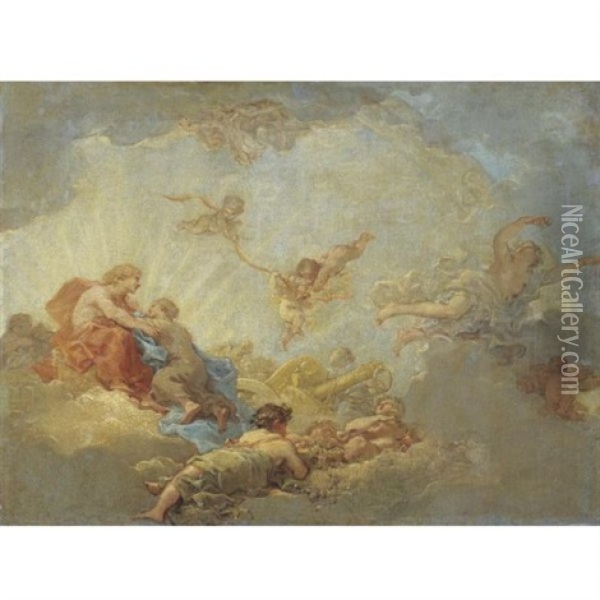 Apollo And Aurora Oil Painting - Jean-Simon Berthelemy
