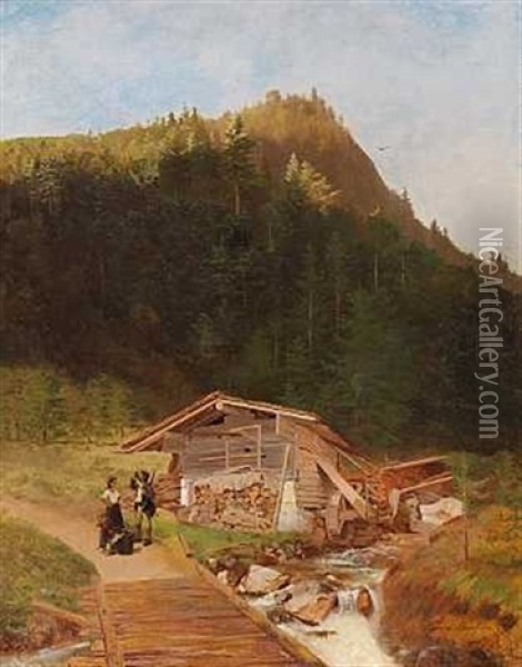 Parti Fra Brauenburg Ved Inntal I Tysk Tyrol Oil Painting - Heinrich Buntzen