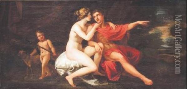 Venere, Adone E Cupido Oil Painting - Joseph Haubert