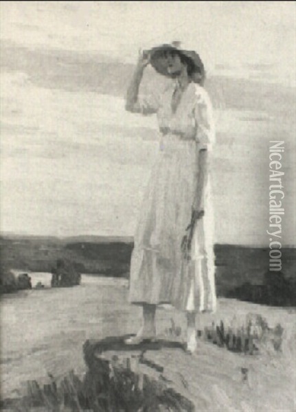 Woman On A Rock Oil Painting - Norwood Hodge Macgilvary