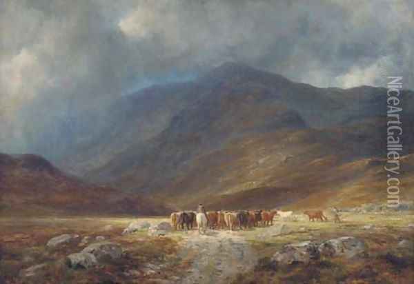 A misty day near Glencoe Oil Painting - Charles Edward Johnson