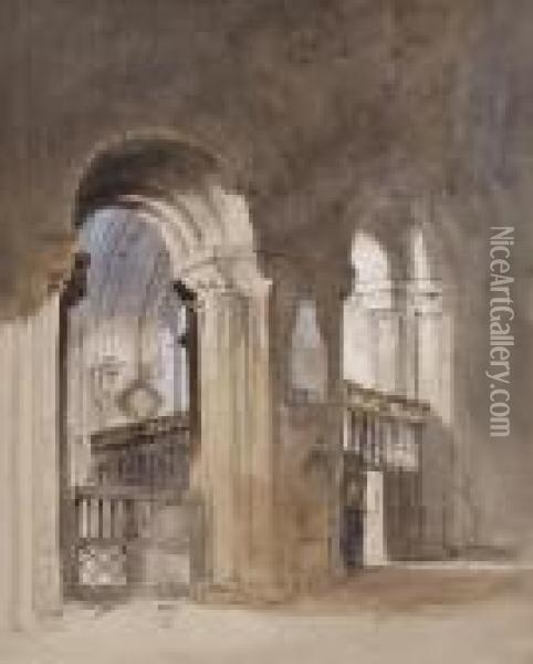 Carlisle Cathedral Oil Painting - Henry Bright