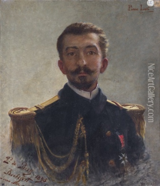 Portrait De Pierre Loti Oil Painting - Edmond Jean de Pury