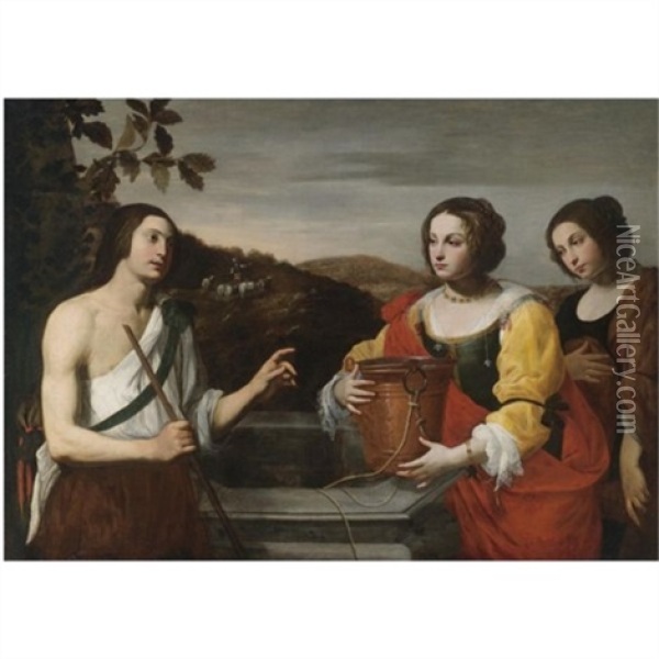 Moses And Zipporah At The Well Oil Painting - Francesco de Rosa