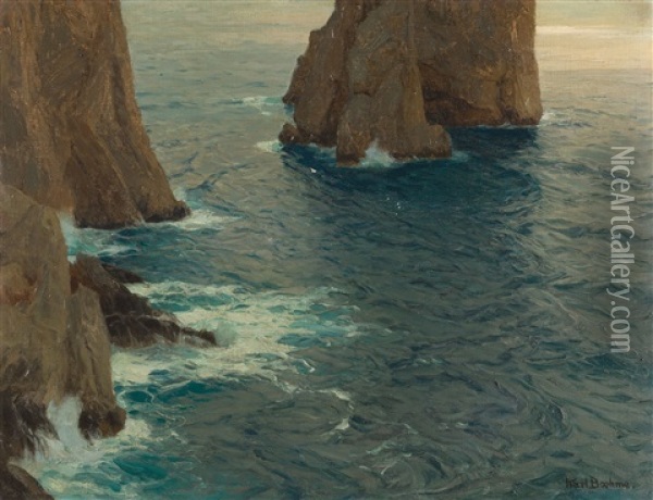 Die Faraglioni Von Capri Oil Painting - Karl Theodor Boehme