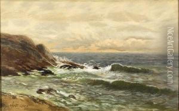 Rocky Shore Seascape. Oil Painting - Bryant Chapin