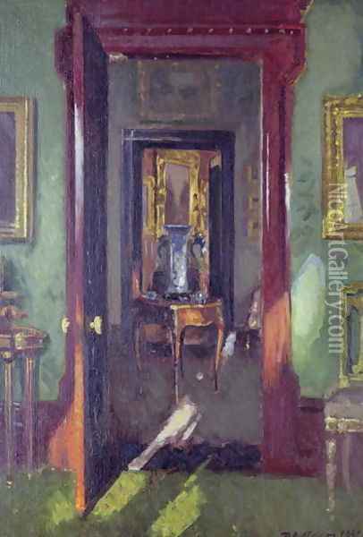 Interior, Rutland Lodge- vista through open Oil Painting - Patrick William Adam