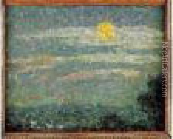 Ciel De Lune, Gerberoy, Circa 1910-1914 Oil Painting - Henri Eugene Augustin Le Sidaner