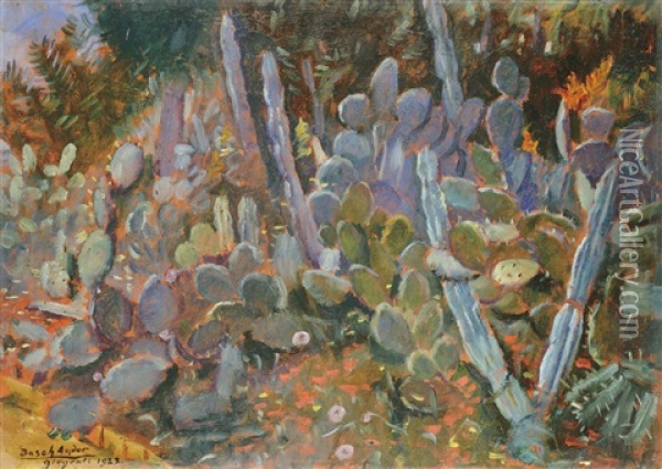 Cactus Oil Painting - Andor Basch