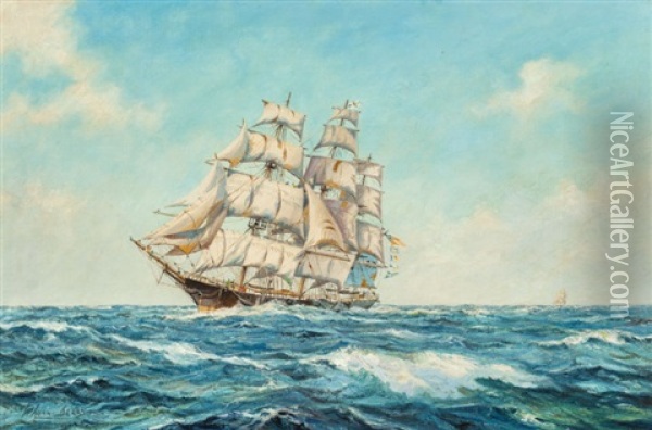 Sussex Ship Oil Painting - John Coleman Terry