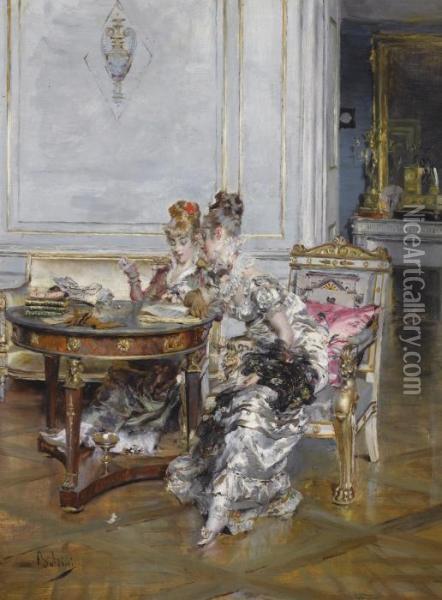 Confidences Oil Painting - Giovanni Boldini