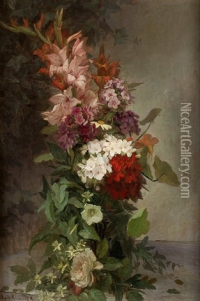 Naturaleza Muerta Con Flores Oil Painting - Ludovic Regnier